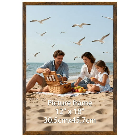12x18 Picture Frame(1 Pack), Rustic Photo Frames 12x18 for Tabletop or Wall Vertical or Horizontal Display, Black