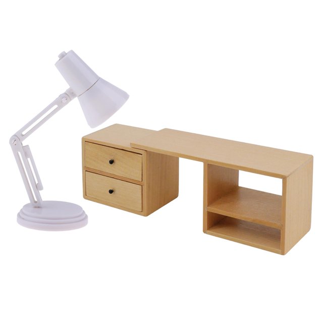 Lámpara de Escritorio Moderna a 1/6 pequeña sala de , Modelo de Muebles, Suministros de Decoración Sunnimix Gabinete en miniatura