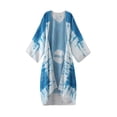 thumbnail image 5 of Nueva gasa de las mujeres del kimono de Cardigan Beach Cover Up Contraste de impresión largos o Abanopi Cúbrete, 5 of 5