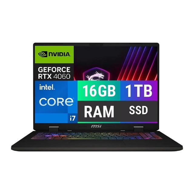 Laptop Gamer MSI Sword Intel Core i7 14th Gen 16GB RAM 1TB SSD Nvidia RTX4060