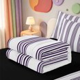 thumbnail image 5 of Erosebridal Geometric Stripes Print Zipper Full Size Comforter Sets with Fitted Sheet and 2 Pillowcases,Abstract Lines Zipper Bedding Set,Black Reversible,4pcs, 5 of 7