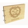 Darling Souvenir Personalized Engraved Laser Cut Wedding Guest Book Wooden Cover Sign-in Book Registry Guestbook Scrapbook-T2