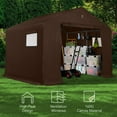 thumbnail image 6 of Best Choice Products 10x8ft Outdoor Fabric Storage Shed, Steel Frame, Dual Roll-Up Zipper Doors, Window - Brown, 6 of 8