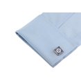 thumbnail image 3 of Gemelos elegantes con estampado floral romano esmaltado para hombre, azul y blanco, 3 of 3