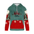 thumbnail image 4 of Sudadera con capucha para hombre, informal, con cordón, estampado navideño, deportiva, blusa de poliéster, 4 of 4