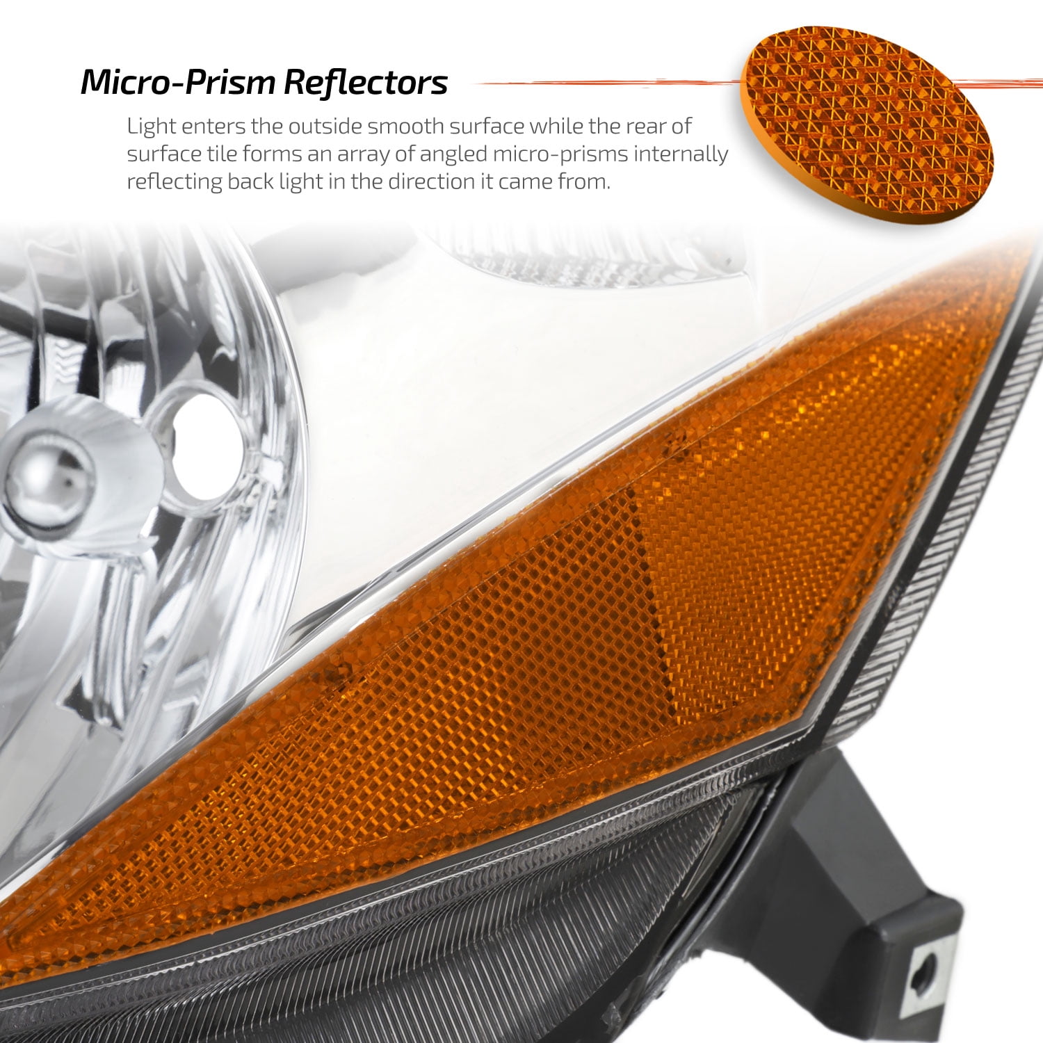 AKKON - Fits 2006-2010 Toyota Sienna Factory OE Style Headlights Replacement Assembly - Chrome Housing