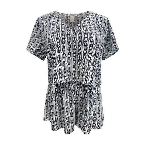 Two-Piece Set with Relaxed Short Sleeve Top and Elastic Waist Shorts