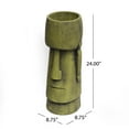 thumbnail image 4 of GDF Studio Cayton Outdoor Cast Stone Easter Island Tiki Urn Planter, Antique Green, 4 of 6
