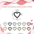 thumbnail image 2 of 48 colgantes de corazón de 12 colores con marco hueco de 17 x 15 mm de metal para hacer joyas, collares, pendientes, pulseras y manualidades., 2 of 5