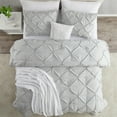 thumbnail image 4 of SHCKE 3 pieces Comforter Set Pinch Pleat Pintuck Style Pinch Plated Duvet Cover Alternative Comforter Set All Seasons Pintuck Style Comforter Set, Full/Queen/Twin, 4 of 8