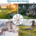 thumbnail image 5 of Wind Spinners Outdoor，75” Metal Wind Sculptures & Spinners Garden Kinetic Art with Solar Powered Multi-Color Glass Ball Light for Yard Garden（Spoon Style）, 5 of 8