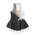 thumbnail image 5 of inhzoy Kids Girls Shiny Rhinestones Figure Skating Dress Sleeveless Ballet Gymnastic Dance Leotard Black&White 16, 5 of 9