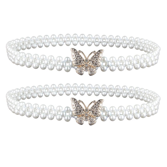 RENACLIPY 2-Pack White Elastic Waistbands with Bowknot, Plastic Material, Comfortable Fit for Women and Girls