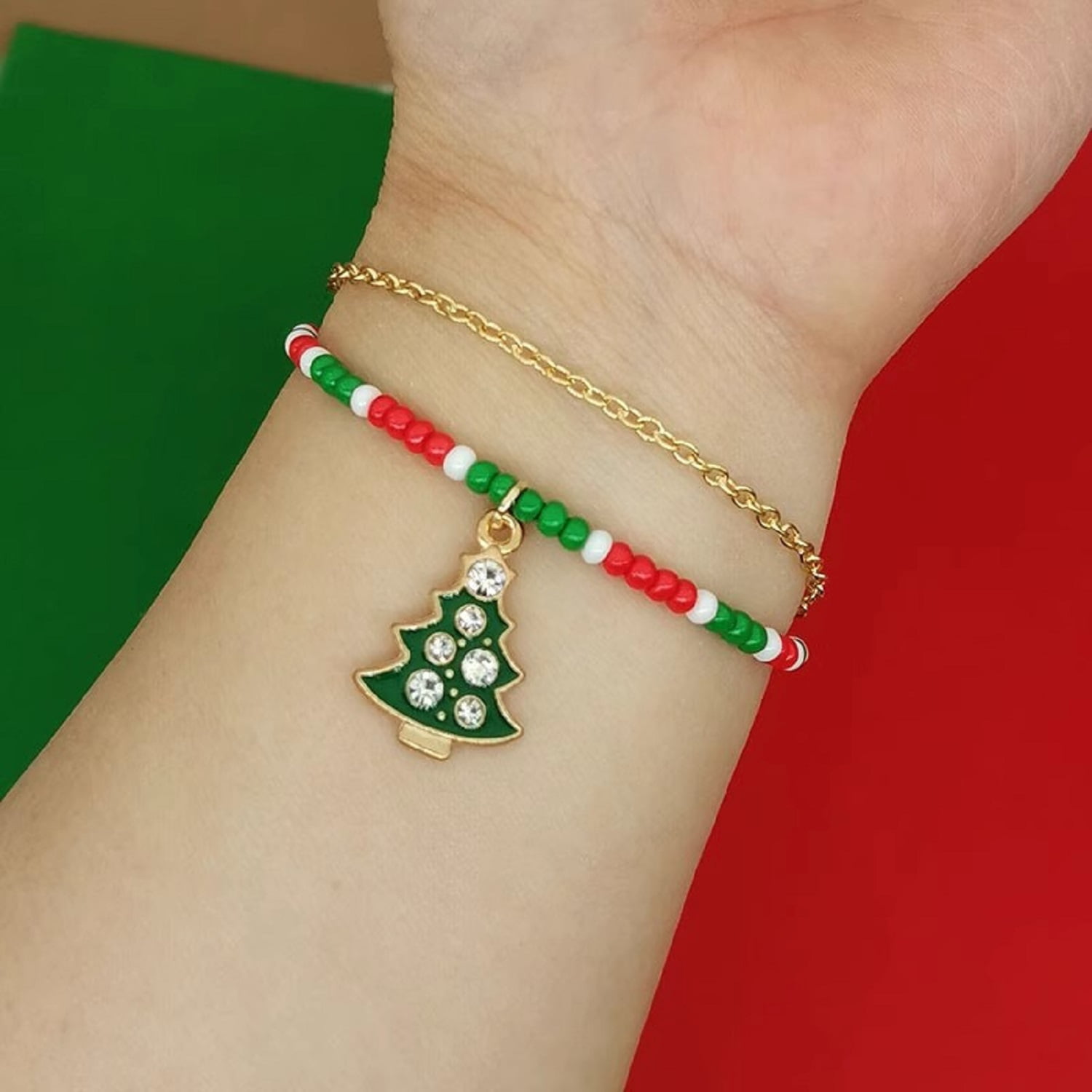 SZDUDU Christmas DIY Bracelet Making Kit for Girls, Cute Necklace Maker with Charms, Clay Beads Friendship Bracelets DIY Arts and Crafts Gifts for Kids