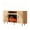 Medium Wood, variant on 65" Brown Engineered Wood TV Stand with 23" Electric Fireplace & LED