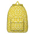 thumbnail image 1 of Cute Summer Lemon Print School Backpack, Bright Citrus Fruit Floral Pattern Daypack with Retro Vintage Aesthetic, 1 of 3
