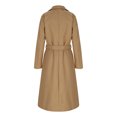 thumbnail image 6 of Womens Classic Coat Lapel Collar Open Front Cardigan Long Jacket Warm Trench Coat Classic Lapel Overcoat Outerwear with Belt Long Sleeve Crewneck Classic Sweater S-85 Khaki M, 6 of 7