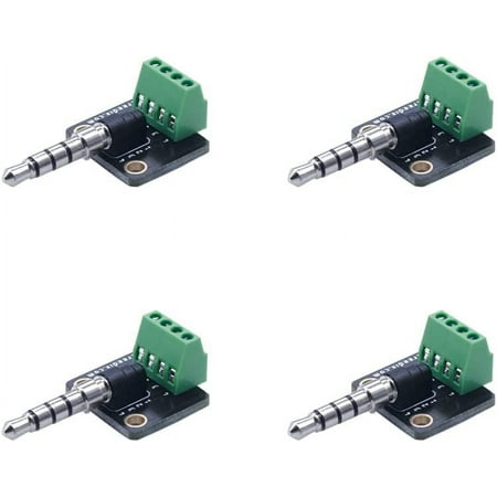 

Treedix 4pcs 3.5mm 4 Pins Stereo Mic Audio Plug Breakout Board Audio Solder Adapter with Screw Teminal Block