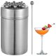 thumbnail image 2 of 21 púas de cóctel de metal, púas de cóctel de acero inoxidable con tarro de soporte, púas de aperitivo de metal reutilizables para brochetas de bebidas, martini, aceitunas, frutas, 2 of 6