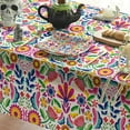 thumbnail image 5 of Horaldaily Mexico Tablecloth 60x84 Inch Rectangular, Halloween Cinco De Mayo Fiesta White Washable Seasonal Table Cover for Party Picnic Dinner Decor, 5 of 10