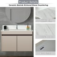 thumbnail image 4 of Montary 31 Inch Marble Vanity Top, White Vanity Top with Pre-drilled Faucet Holes, Bathroom Vanity Top with Undermount Rectangular Middle Sink and 4" Height Backsplash, Bianco Carrara Venato, 4 of 7
