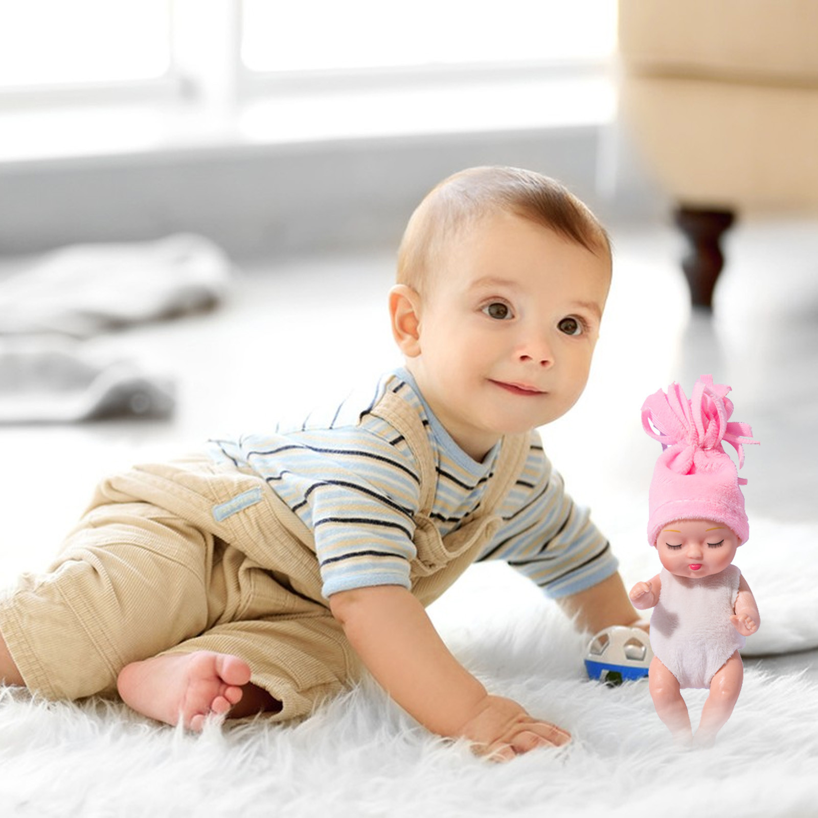 Herrnalise 4.3 Inch Mini Reborn Baby Doll ,Washable PVC Material