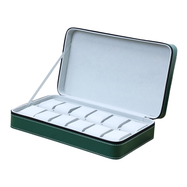 Estuche para guardar relojes, portátil, resistente al polvo, organizador de relojes, expositor de relojes 12 ranuras