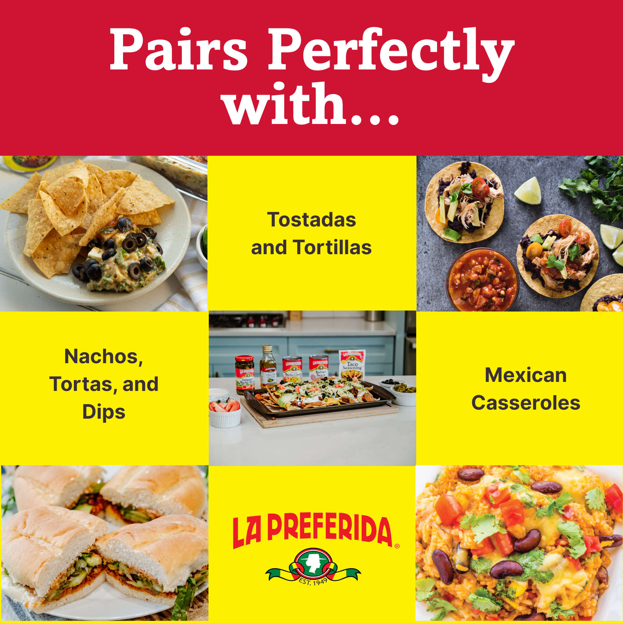 (6 pack) La Preferida Refried Beans with Spicy Chipotle, 16 Oz