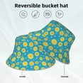 thumbnail image 2 of Yiaed Bee Sunflower Print Reflective Stripe Bucket Hat Unisex Funny Outdoor Fisherman Cap Beach Sun Hat, 2 of 5