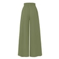 thumbnail image 3 of Women's Wide Leg Skirt Pants, High Waist Elastic Band, Casual Long Palazzo Trousers, Comfortable Fashion Bottoms for Women, Perfect for Office,Army Green,L, 3 of 6