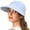 Blue, variant on Helii Women 2 in 1 Convertible Wide Brim Sun Hat with Visor, Ponytail Crownless Removable Cap Packable Foldable UV Protection Breathable Cotton Hat for Travel Hiking Beach Black,One Size
