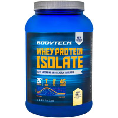 BodyTech Whey Protein Isolate Powder  With 25 Grams of Protein per Serving  BCAA's  Ideal for PostWorkout Muscle Building  Growth, Contains Milk  Soy  Vanilla (3 (The Best Protein Powder For Building Muscle Fast)