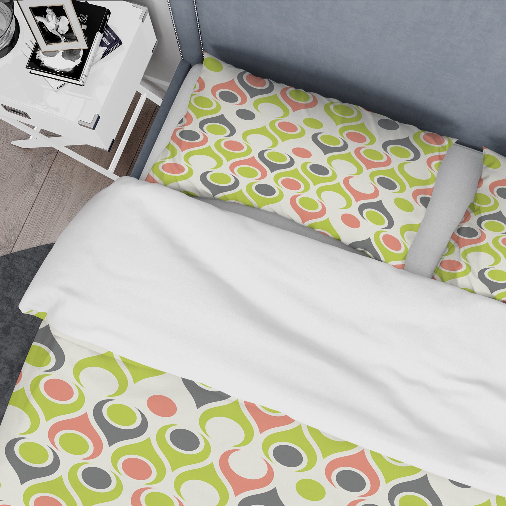 Designart 'Retro Abstract Drops II' Mid-Century Modern Duvet Cover Set