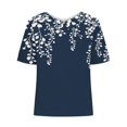 thumbnail image 5 of Blouses pour Femmes, T-Shirt Décontracté Imprimé Mode Manches Courtes Col Poupée Mignon Coton et Lin Blouse, 5 of 5