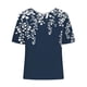 thumbnail image 5 of Fiudx Ofertas Relámpago Camiseta Holgada Informal con Estampado para Mujer, Tops de Manga Corta con Cuello de Muñeca, Blusa Bonita y de Lino, 5 of 5