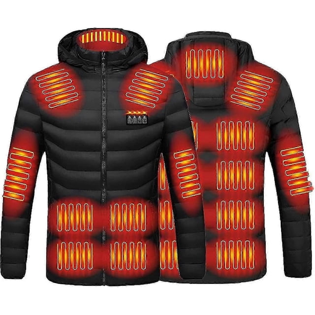 Heated Hooded Jacket Usb Rechargeable Windproof For Men Women