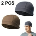 thumbnail image 1 of 2 Piezas Forro de Casco Gorros de Calavera Gorra que Absorbe el Sudor Gorros para Correr Gorros de Calavera para Ciclismo para Hombres y MujeresGris+Arena, 1 of 8
