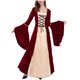 thumbnail image 4 of Vestido de manga acampanada para mujer, traje de nieve Retro con cuello cuadrado liso a la moda para mujer Fridja  yut7208, 4 of 9