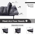 thumbnail image 5 of Hcore Convertible Futon Sofa Bed Uptown with Memory Foam and Metal Legs, Light Black, 5 of 8