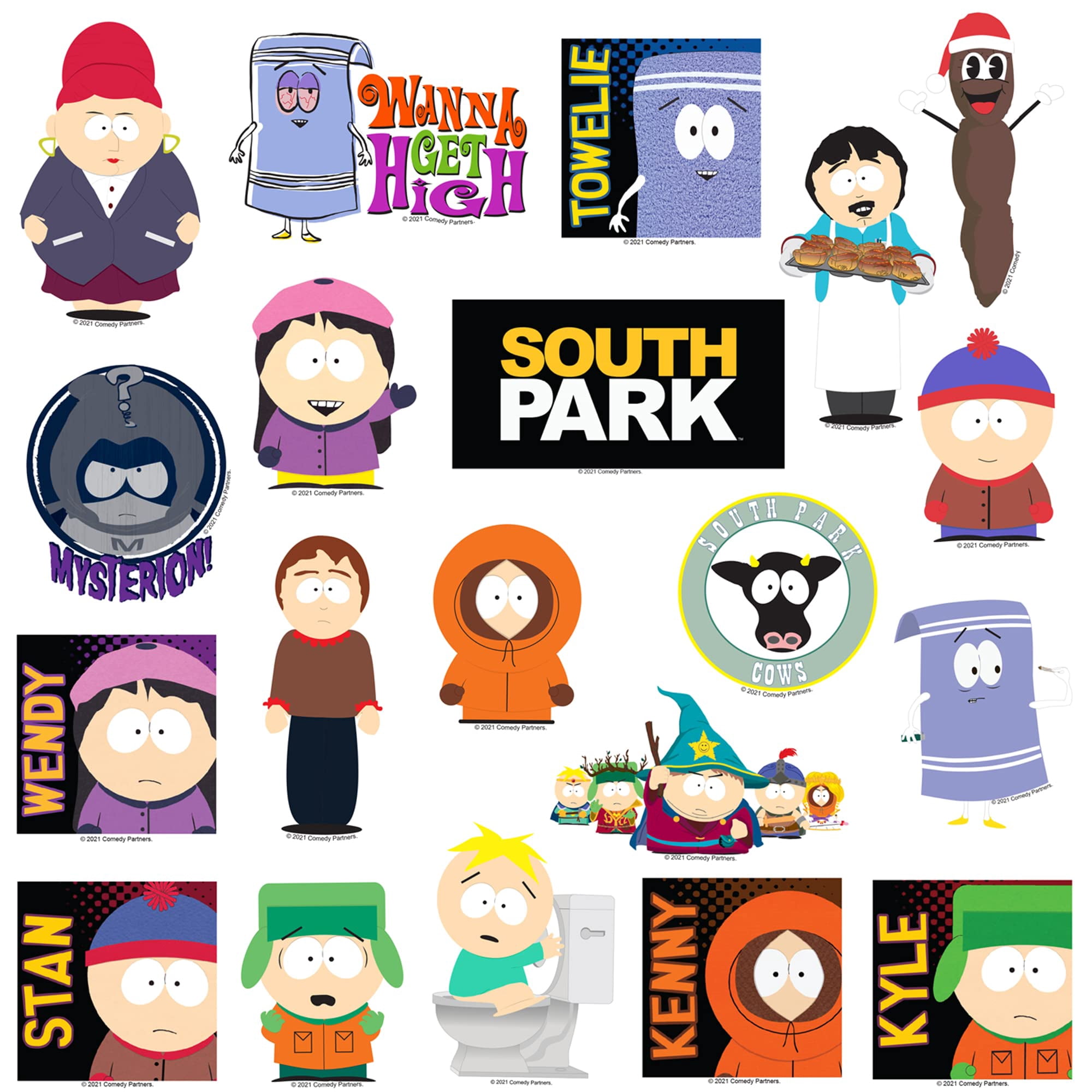 South Park Officially Licensed Sticker Pack  Die Cut Large Deluxe Vinyl Stickers Variety Pack for Laptop, Water Bottle, Scrapbooking & Indoor/Outdoor Use  Set of 100