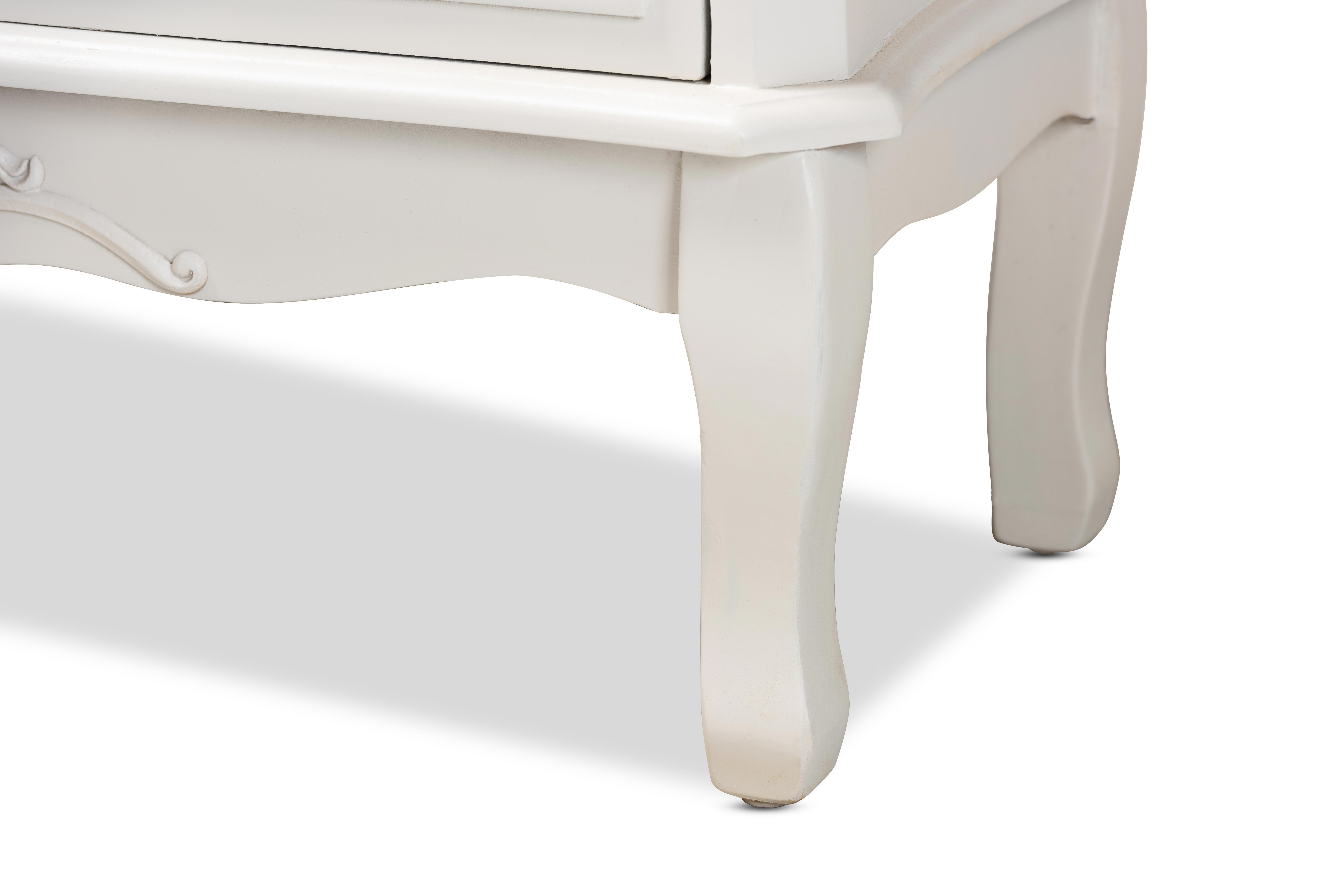 Baxton Studio Select 3-Drawer Vertical Chest, Medium Density Fiberboard, Brass Hardware, White