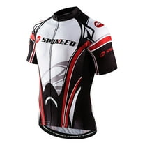 Cycling Jersey Short Sleeve, Biking Tops Lightweight Full Zipper Bicycles Clothes Red S