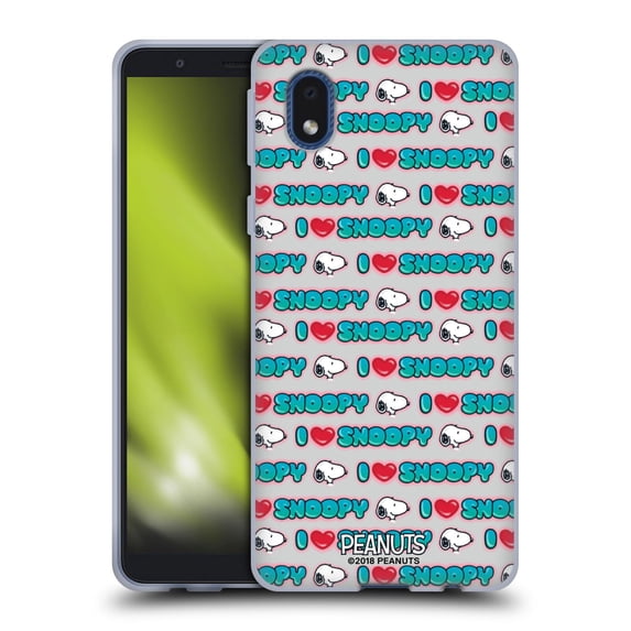 Head Case Designs Officially Licensed Peanuts Snoopy Boardwalk Airbrush I Love Pattern Soft Gel Case Compatible with Samsung Galaxy A01 Core (2020)