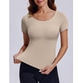 thumbnail image 4 of Pinspark Womens Workout Shirt Short Sleeve Basic Activewear Tops Double Lined Tennis Shirt Summer Casual, 4 of 6