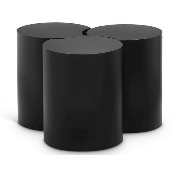 Meridian Furniture Dimple 3 Piece Black Iron Metal Coffee Table