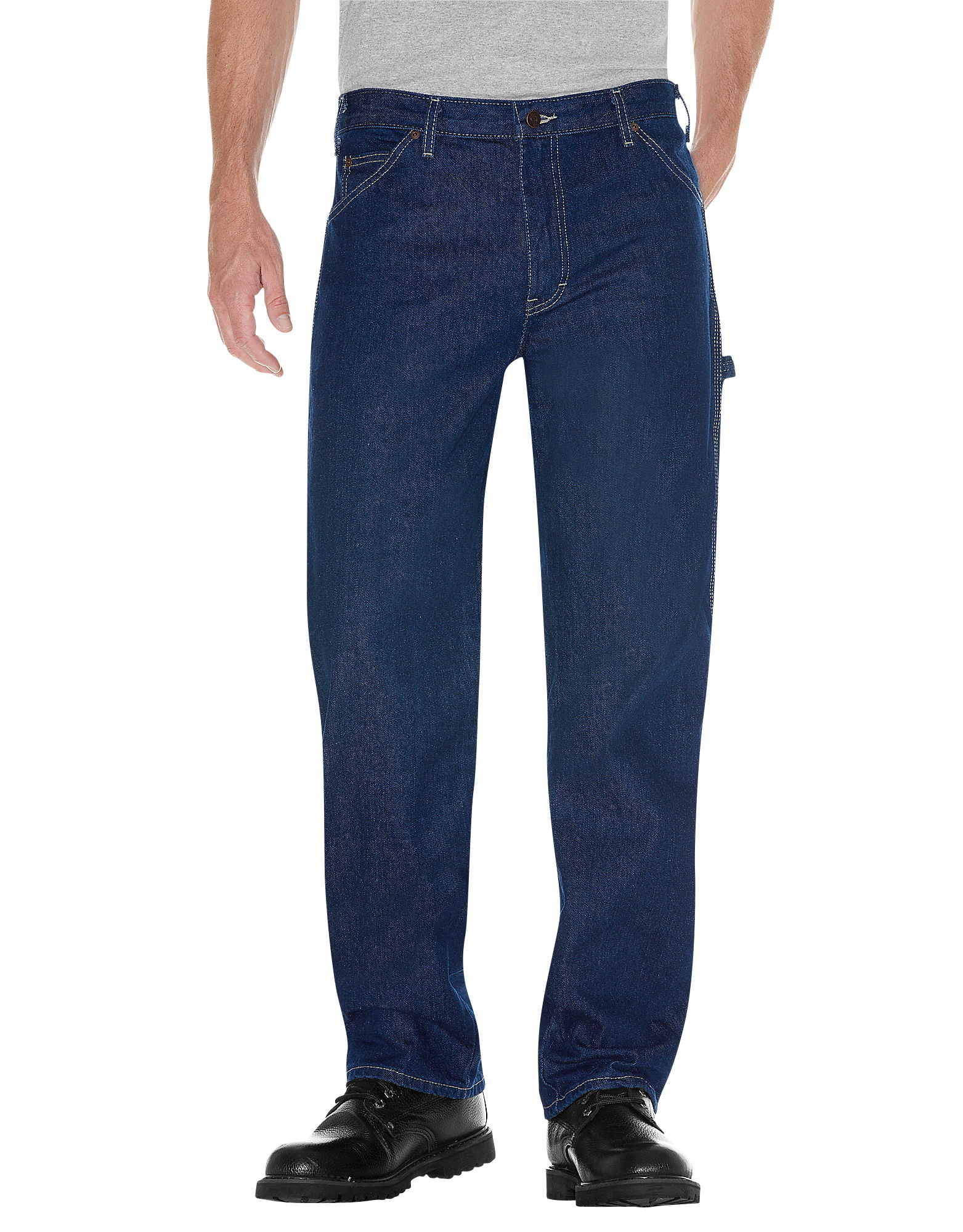 Dickies Mens Carpenter Denim Utility Jeans, 40W x 30L, Rinsed Indigo ...