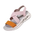 thumbnail image 2 of Willtoo Women's Comfortable Walking Sandals Slingback Lightweight Elastic Ankle Strap Low Wedges Walking Sandals Comfortable Slip On Casual Shoes, 2 of 5