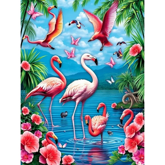 Puzzles Games -Flamingo-Pieces Fit Together Perfectly300 Piece Jigsaw Puzzle with Hidden Images