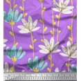 thumbnail image 1 of Soimoi Cotton Jersey Fabric Leaves & Wild Flower Decor Fabric Printed Yard 58 Inch Wide, 1 of 1