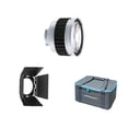 thumbnail image 2 of Lens Fresnel Lens For  Mount 10- 45 Optical Focusing 10X Brighter With Detachable 4 Leaf Barn Door For Studio Continuous Light Shaping Tool, 2 of 7